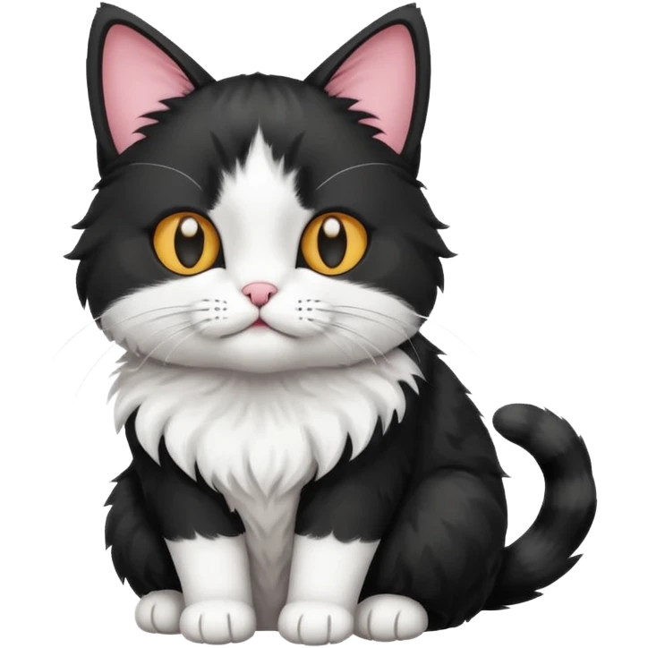black and white cat emoji