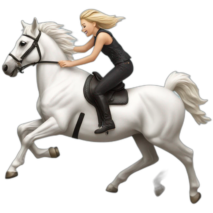 Britt dekker jumping on white horse emoji