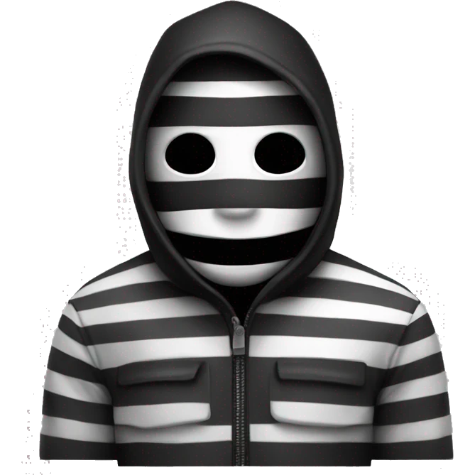 robber black and white striped emoji