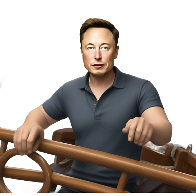 Sailing boat with Elon musk on it  emoji