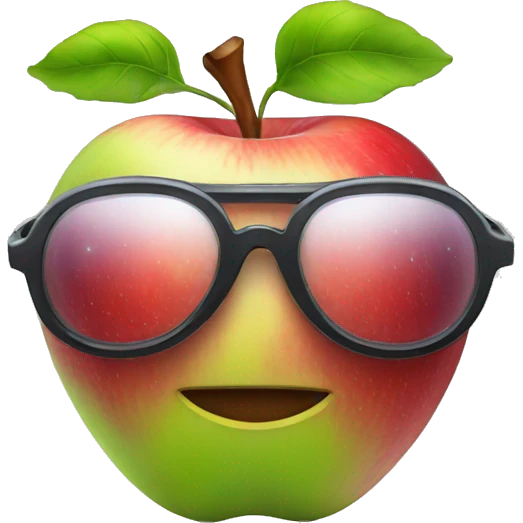 apple with futuristic glasses emoji