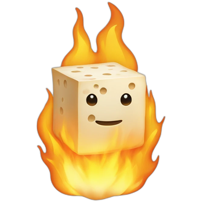 Tofu on fire emoji