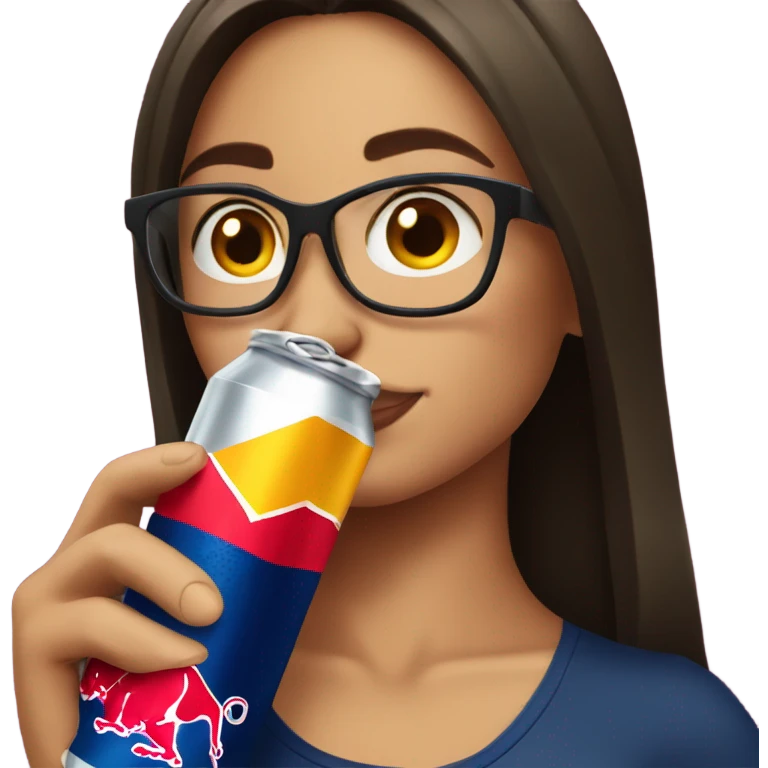 Brunette woman Drinking Red Bull emoji