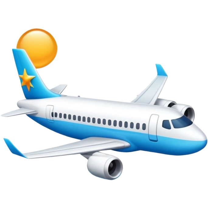 Airplane with vacation vibes, travel emoji emoji