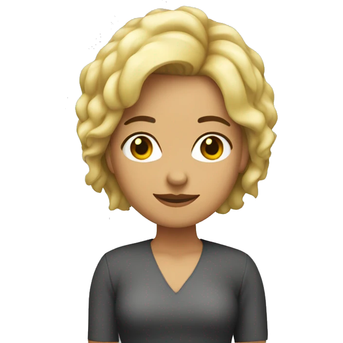 Chica rubia con pelo corto de 40 años emoji