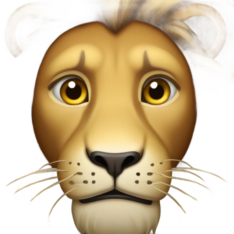 Scared lion emoji