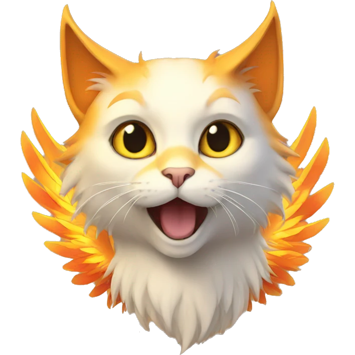 cat as a phoenix rising emoji