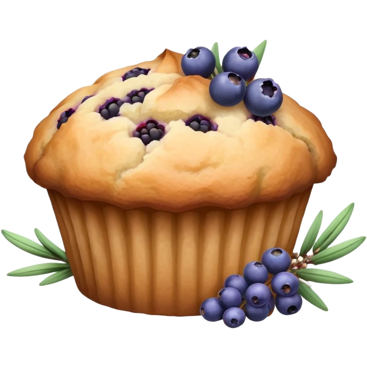 Lavender sprig muffin with berries emoji