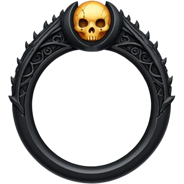 iOS sticker, cursed ring, black shades, red crack, minimal emoji