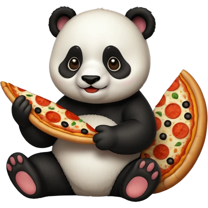 panda eating pizza emoji