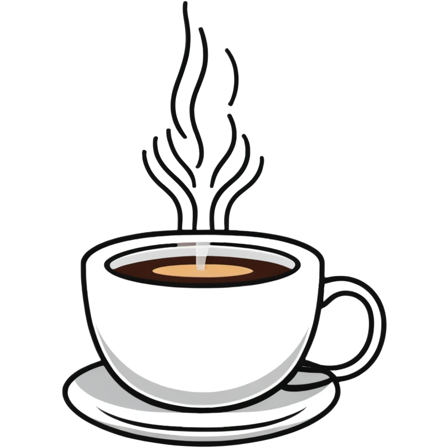coffee cup with steam emoji