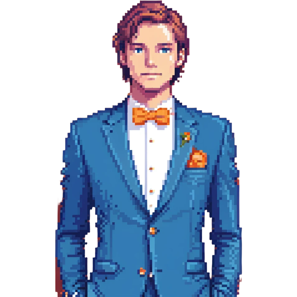 blue tuxedo with open buttons emoji
