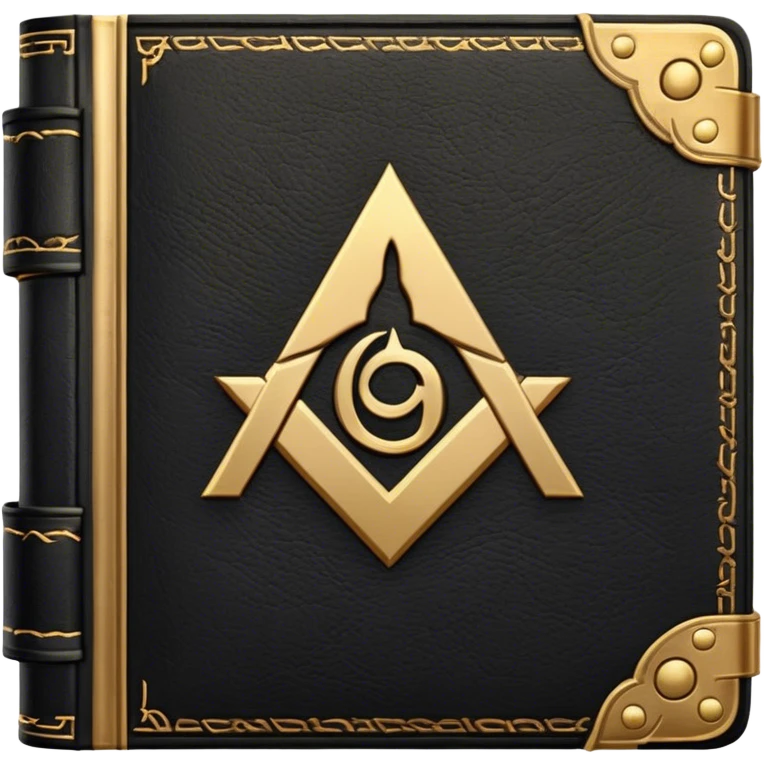 A black and gold book with an aged leather texture, embossed with an alchemical symbol, a compass, or a forging hammer, exuding wisdom, mastery, and the relentless pursuit of greatness. - book on mastery  emoji