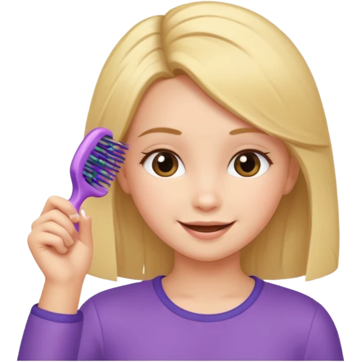 Cute car brushing hair emoji