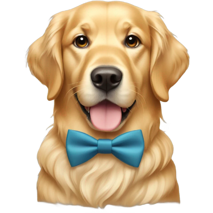 Golden retriever wearing a bow tie  emoji