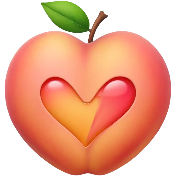 cartoon peach emoji with a heartbeat line emoji