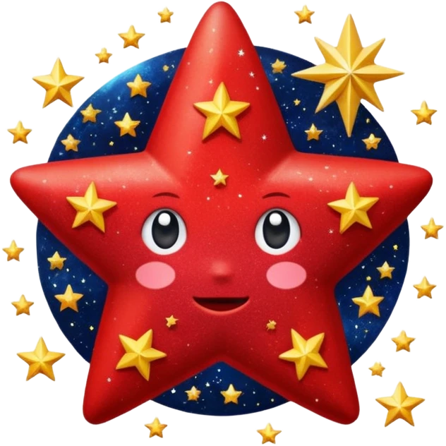 red star glitter space emoji