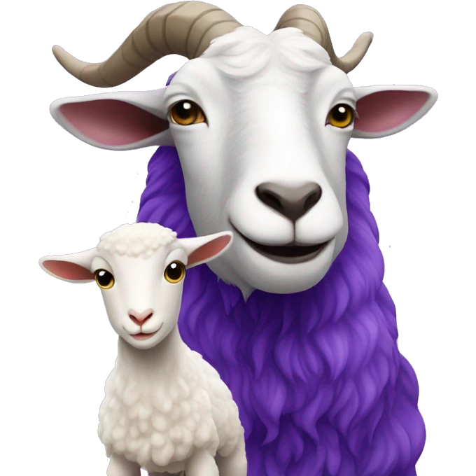 purple goat and a lamb emoji