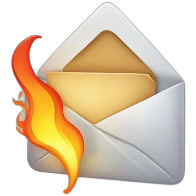 Iphone mail with the notification flaming emoji