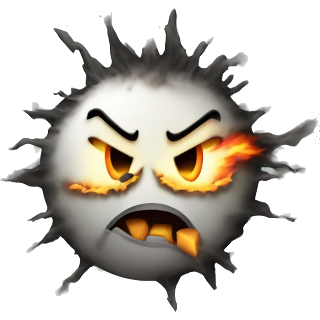 Mad face bomb with burning fuse emoji