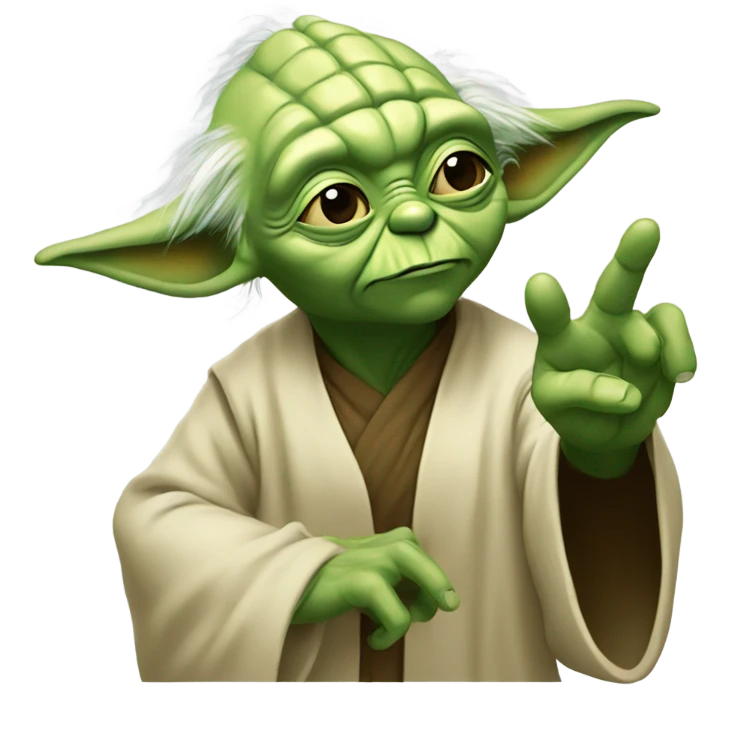 yoda flipping the bird emoji