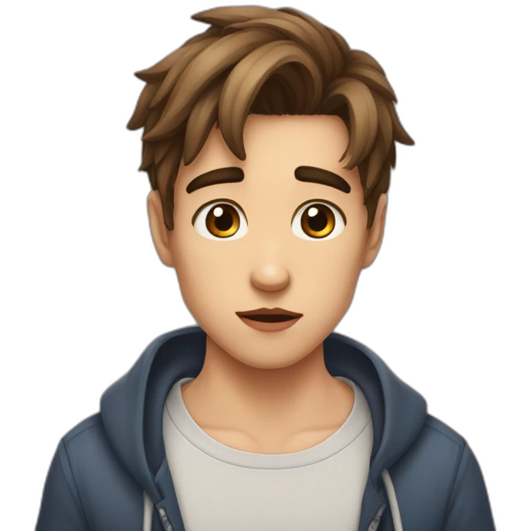 Pout with puppy eyes human  emoji