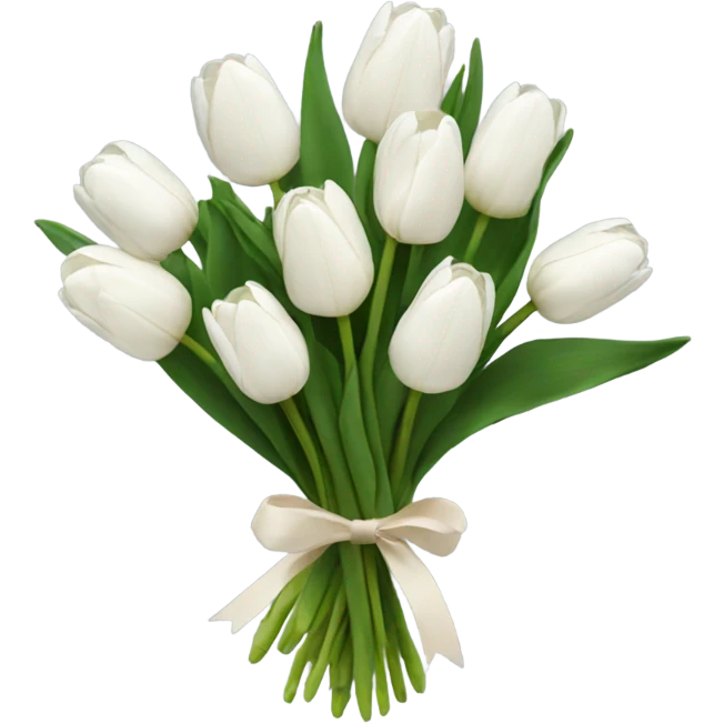 Bouquet of white tulips  emoji