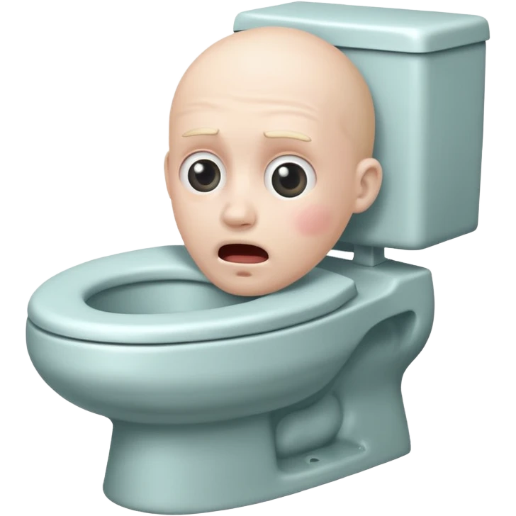 Toilet with head popping out of it emoji