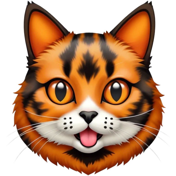 Tortoiseshell cat sticking its tongue out  emoji