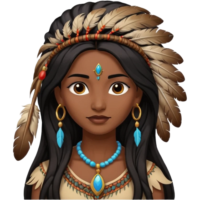 female indian with feather in hair emoji