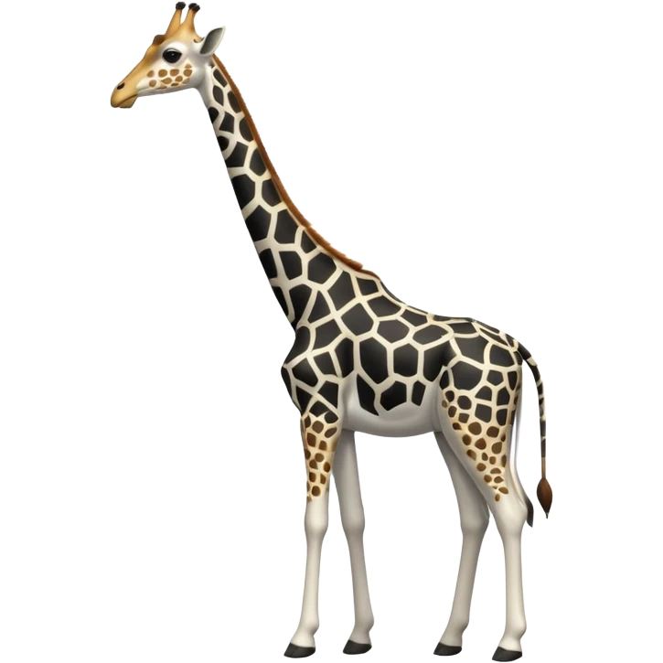 Girafe noir et blanc juste avec des traits pour la délimitation  emoji