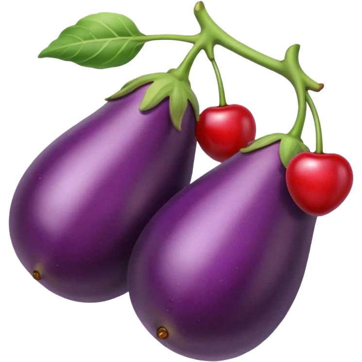 Eggplant  cherries  emoji