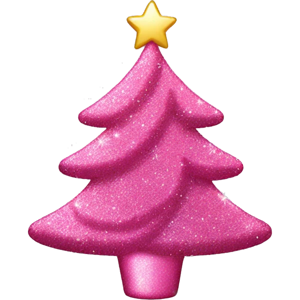 Pink glitter Christmas tree emoji
