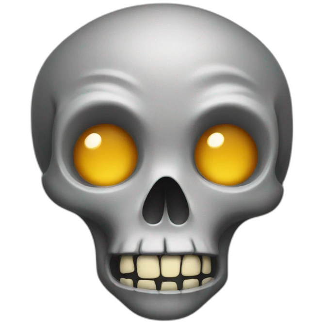 Skull face surprised expression emoji