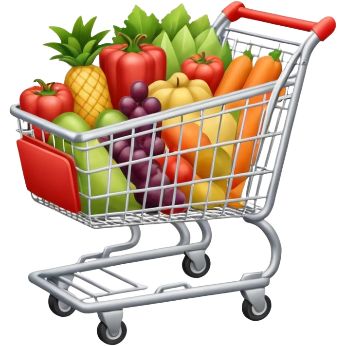 shopping cart silver with stuff emoji