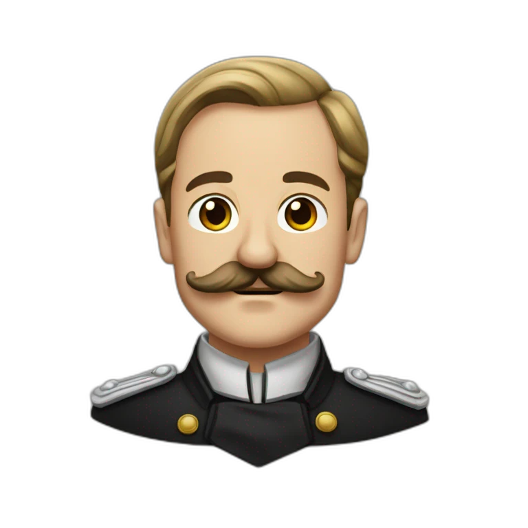 Adolf allemand avec une petite moustache emoji