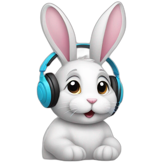 bunny listening songs emoji