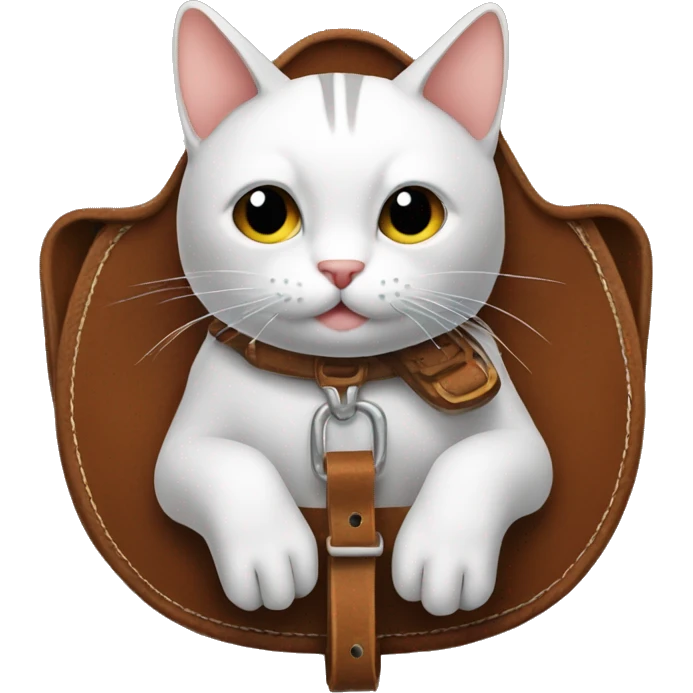cat making a leather saddle emoji
