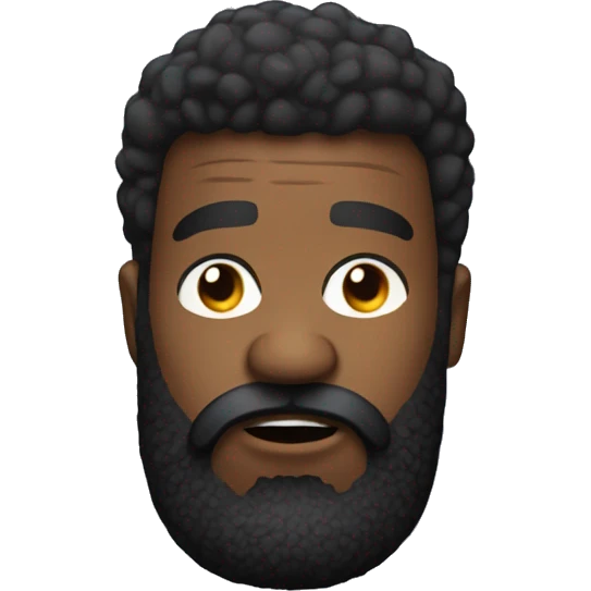 Confused black DJ beard emoji