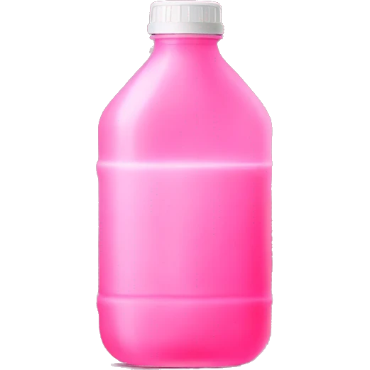 plastic bottle with crystaline pink liquid emoji