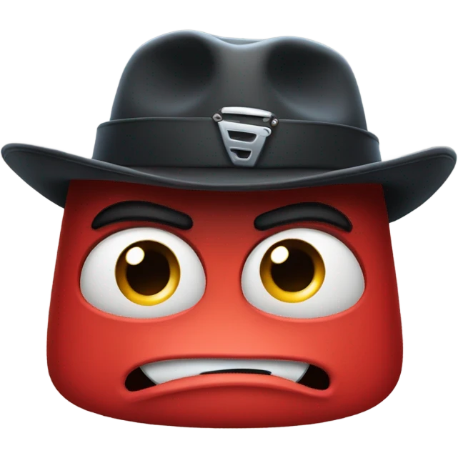 a suspicious lightning mcqueen with a detectives hat on emoji