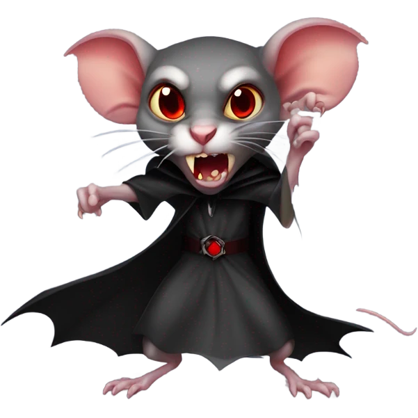 Rat as vampire angry emoji