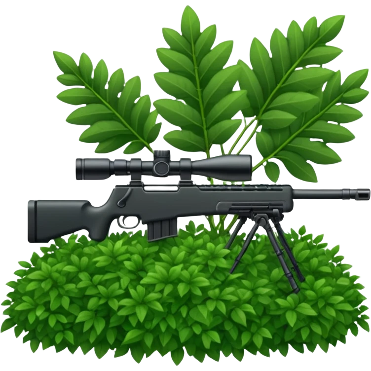 long sniper in a big bush emoji