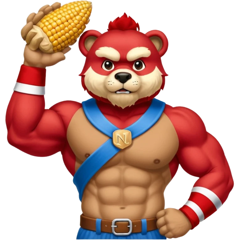 Can you create a emoji of threw Nebraska Cornhusker mascot sitting on top of the UCLA Bruin mascot emoji