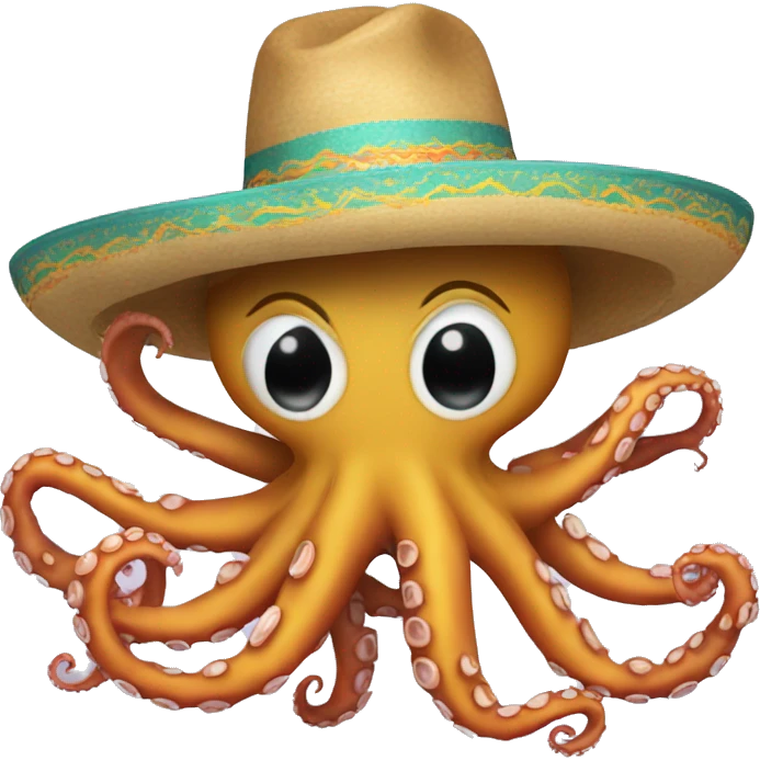 Octopus wearing a sombrero  emoji