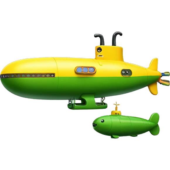 yellow submarine with green torpedo emoji
