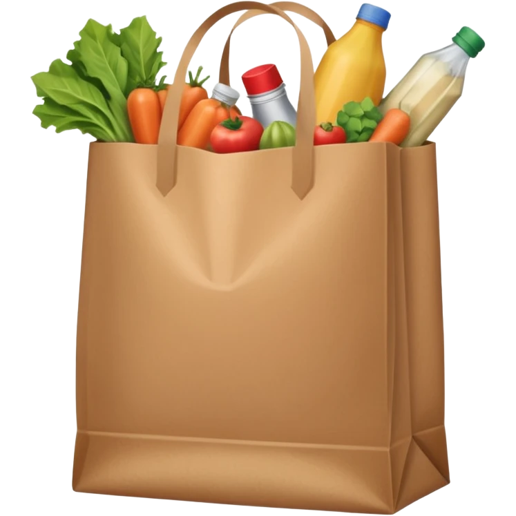 a bag of groceries, no picture on the bag emoji