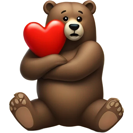Bear hugging heart emoji