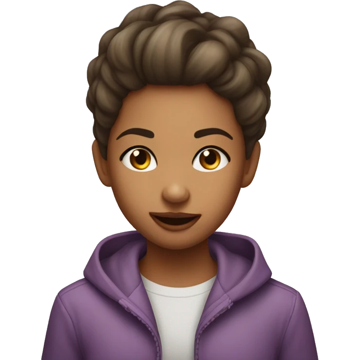 A girl tongue in cheek emoji