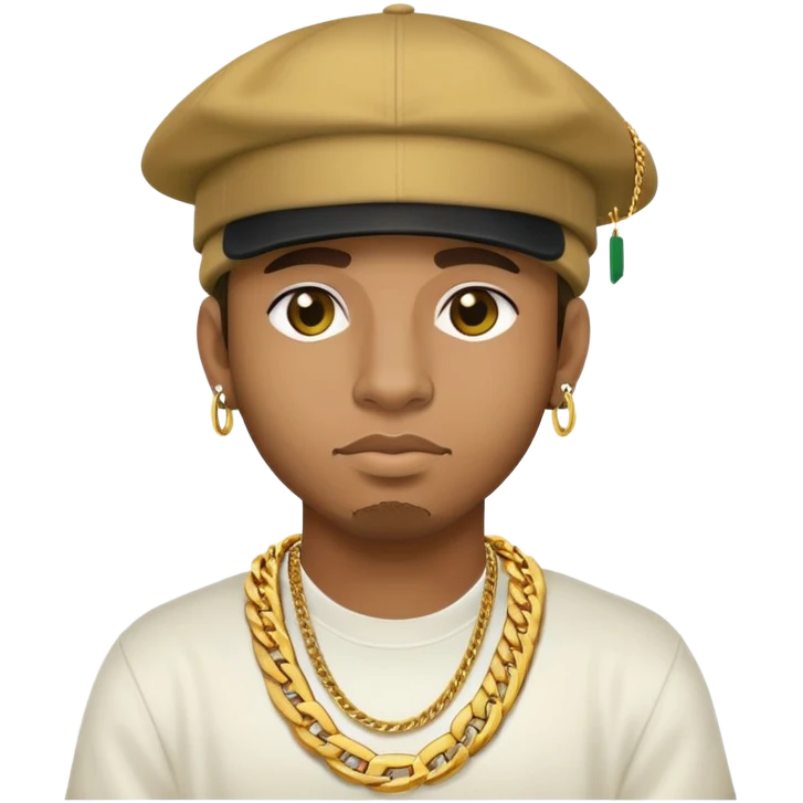 Brazilian rapper Chefin with cap and gold chain emoji